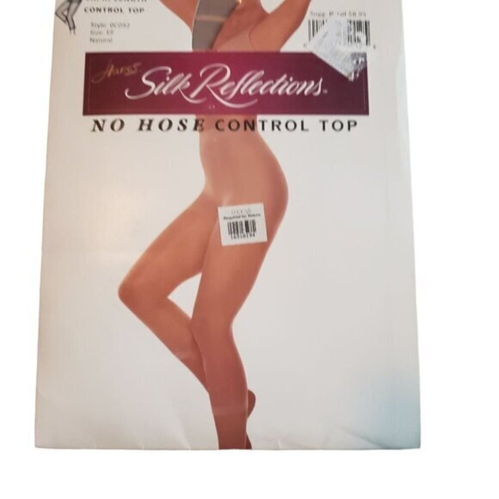 Hanes Silk Reflections Control Top Capri Pantyhose EF Natural XL USA